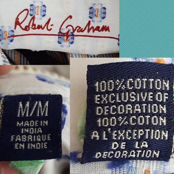 Robert Graham Blue & Orange Stripes Flip Cuff Dress Shirt - Picture 6 of 6